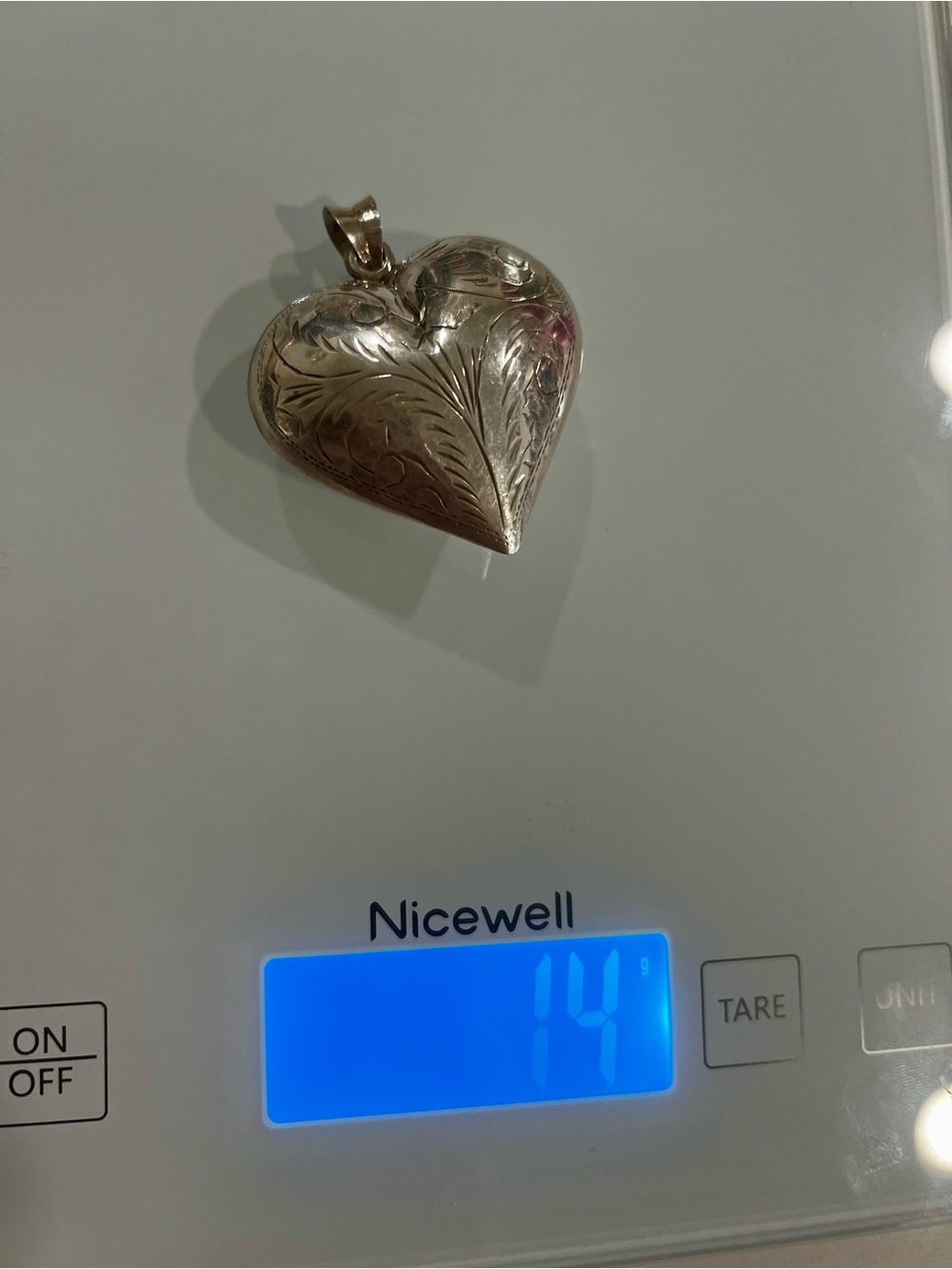 Vintage Sterling Silver Oversized 2” Puffy Heart Necklace 925 Statement 22g - Picture 16 of 16